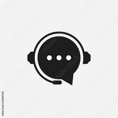 Support service headset icon. Customer support symbol, Call center, vector illustration