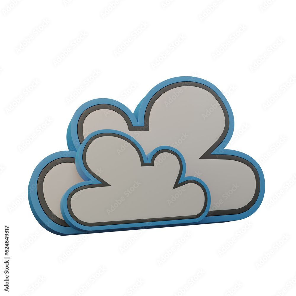 Cloud 3D icon transparent background Cloud 3D icon transparent background