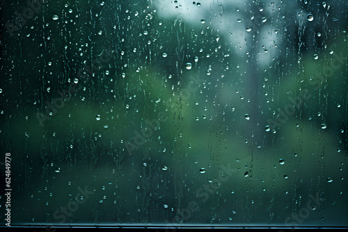 Raindrops on the window. AI generation