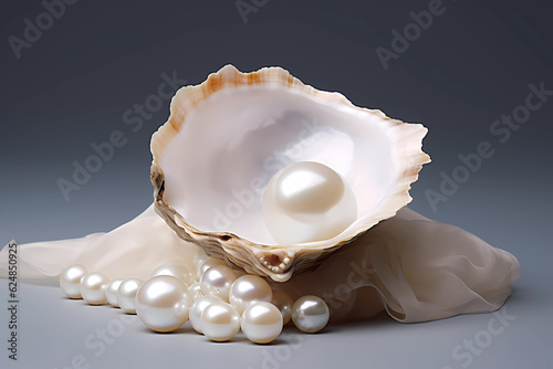 The pearl in an oyster art print photo