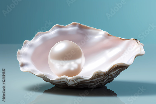 The pearl in an oyster art print photo