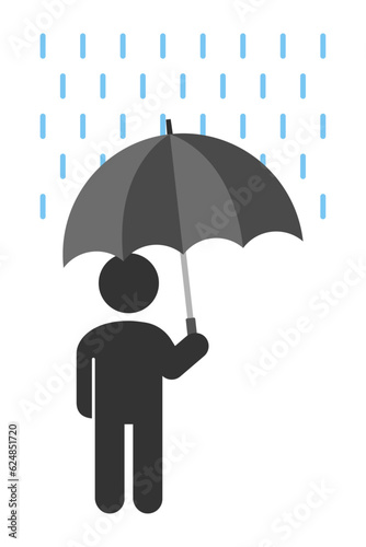 雨傘を差す人