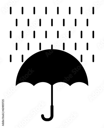 雨と傘のシルエット