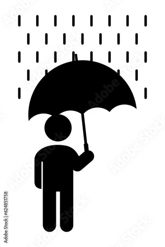 雨傘を差す人のシルエット