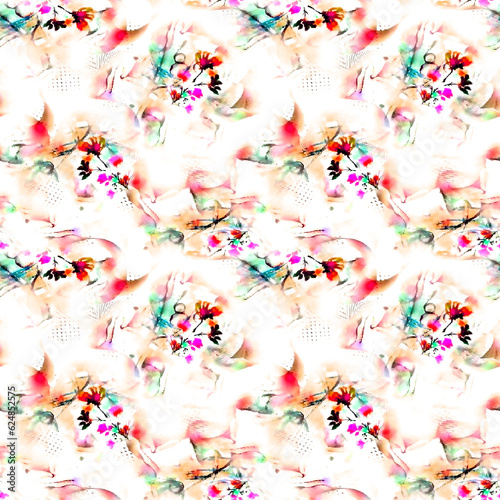 Seamless Shibori pattern  tie dye allover  textile  Shibori allover  dye pattern  watercolour pattern design Abstract Print