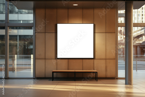 Blank digital signage screen in a public place, ideal for customization, generative ai