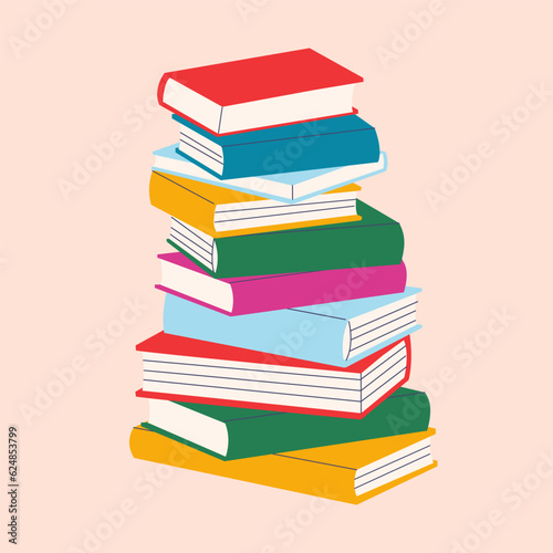 Stack of books. Various  notebooks, pile of books, materials for reading and education.