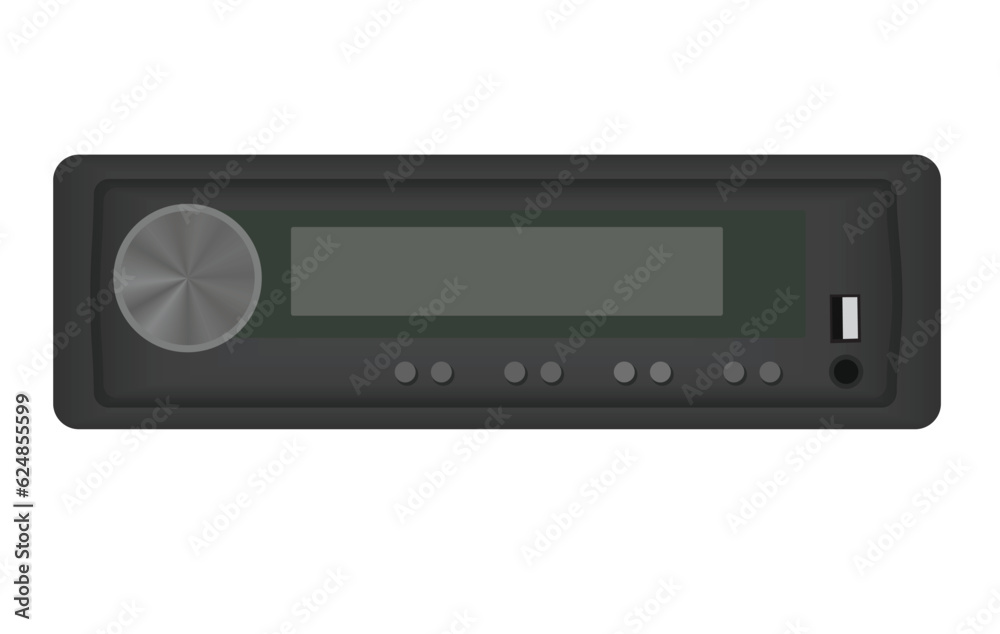 Car radio system. vector illustration Car radio system. vector illustration