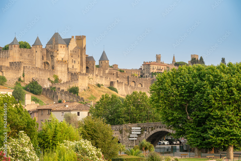 beautiful large fortress in Carcassonne, France