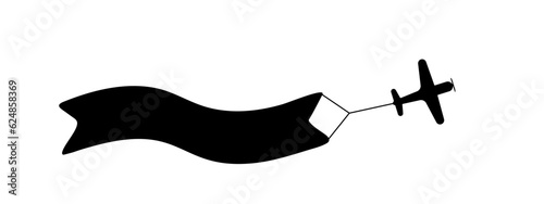 Plane with banner and blank for text