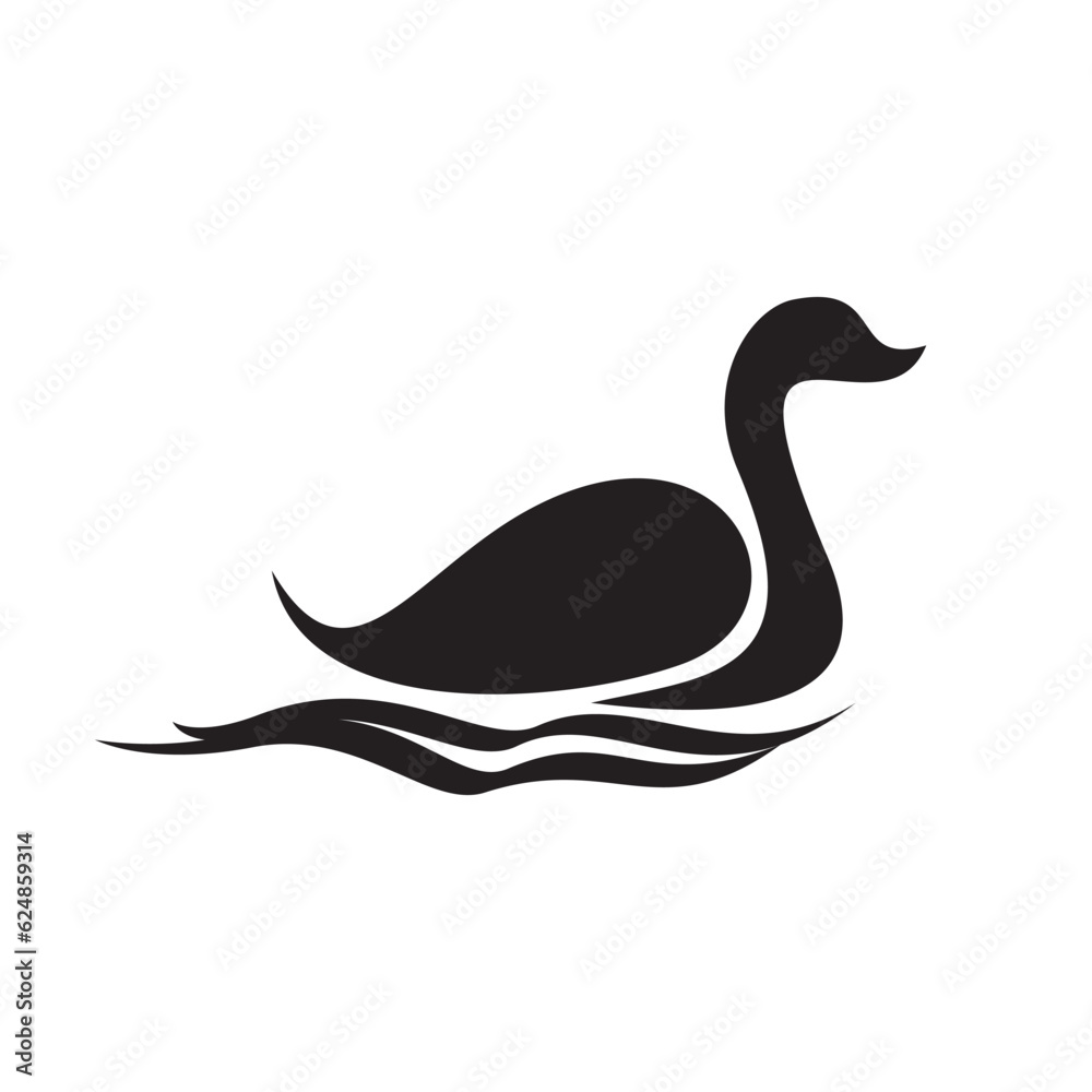 swan silhouette design. beautiful animal sign and symbol. swan silhouette design. beautiful animal sign and symbol.