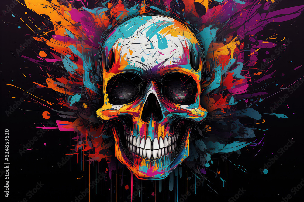 skull colorful on background skull colorful on background