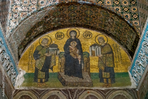 Fotografiet Istanbul - Mosaic inside the Hagia Sophia Mosque
