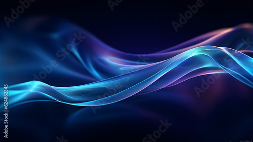 Energy Colorful Flow Dynamic Waves Smooth Shining Lines Style Soft Light Glowing Abstract Wave Shape Background. Generative AI.
