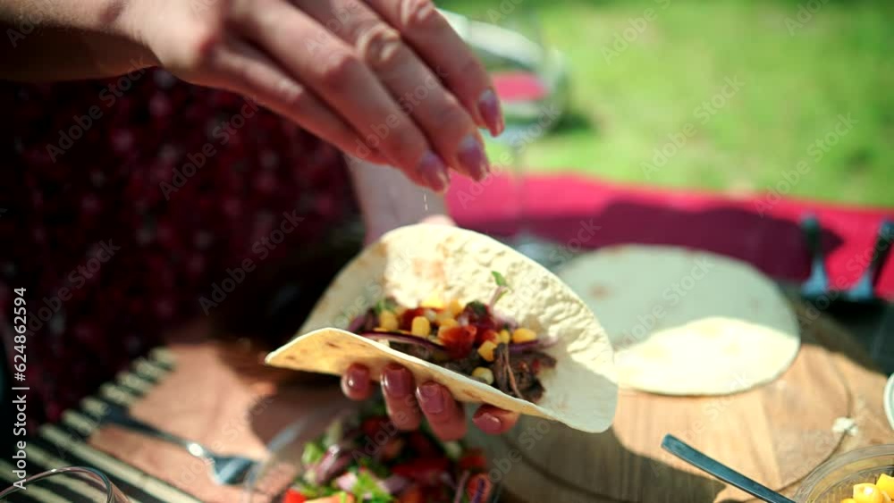 Homemade American soft shell beef tacos