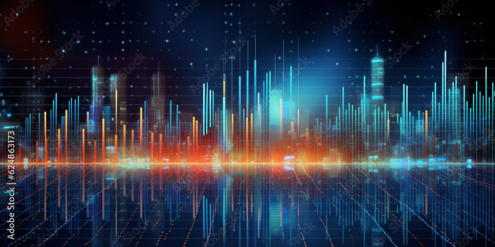 Chart of business data graph diagram and growth financial graphic report information on futuristic finance Chart of business data graph diagram and growth financial graphic report information on futuristic finance