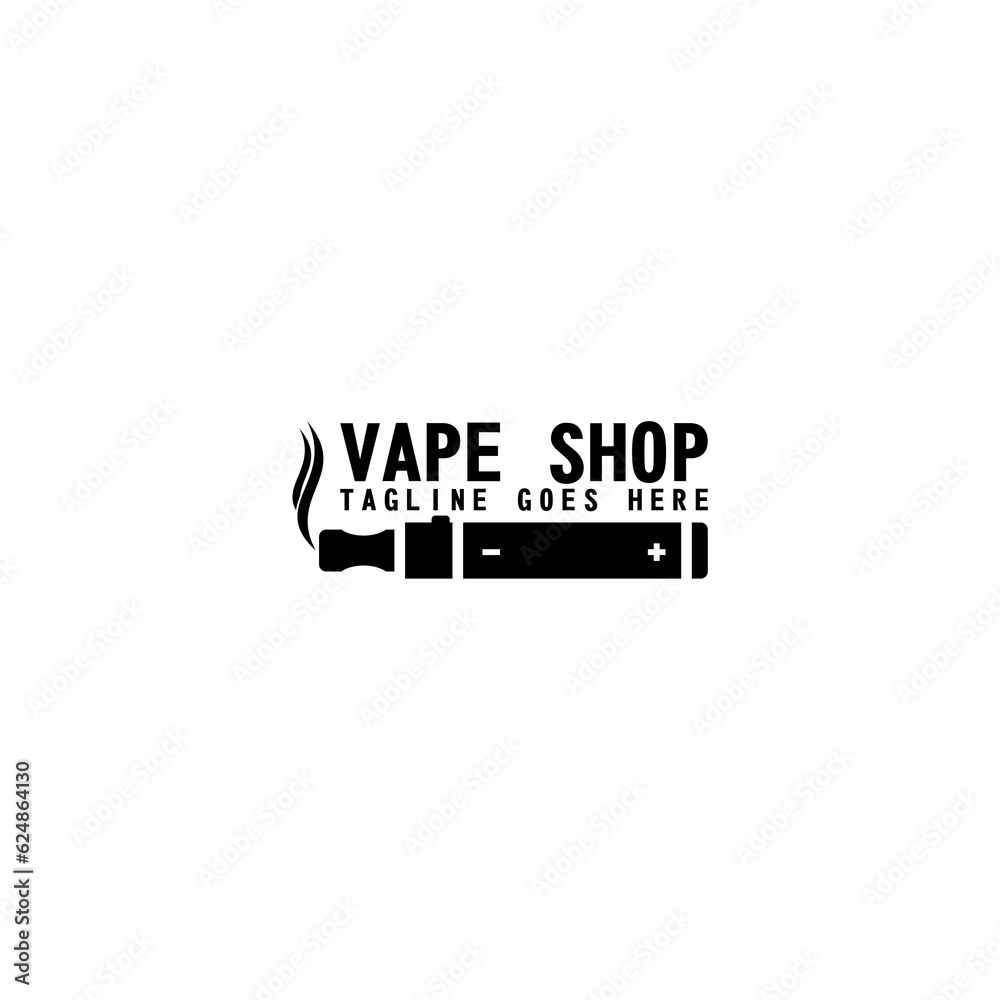 Vape shop logo template isolated on white background