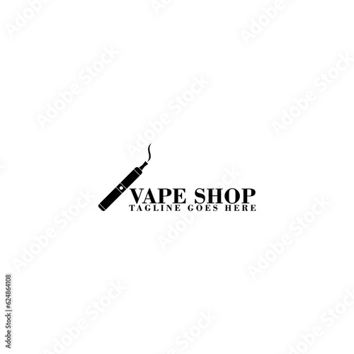 Vape shop logo template isolated on white background
