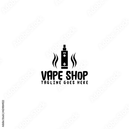 Vape shop logo template isolated on white background