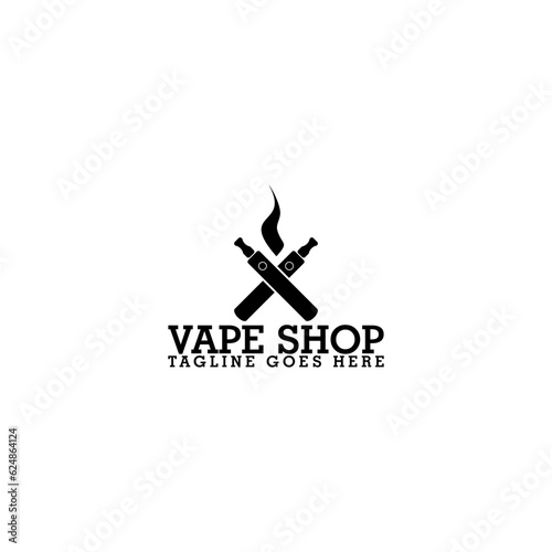 Vape shop logo template isolated on white background