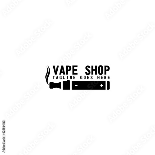 Vape shop logo template isolated on white background