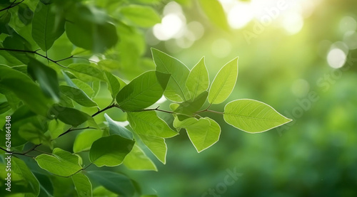 Closeup beautiful view of nature green leaves on blurred greenery tree background © MUS_GRAPHIC