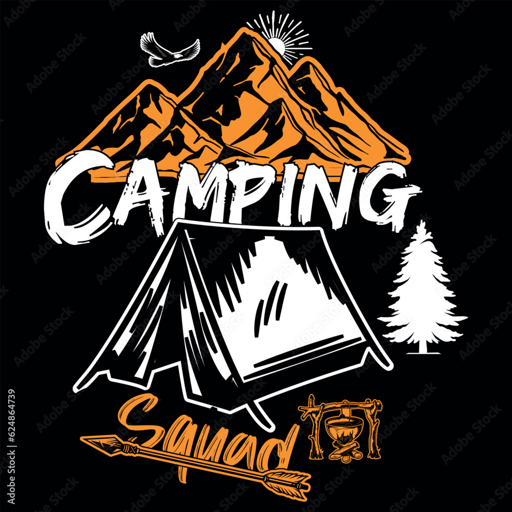 Camping Squad,Camping T-Shirt Designs,Camper Holiday T-Shirt Design,camping ,camper,holiday camping t shirt design