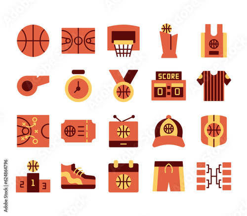 Basketball Icons Glyph Style for Any Purpose