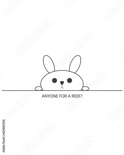 ANYONE FOR A RIDE BUNNY ILLUSTRATION