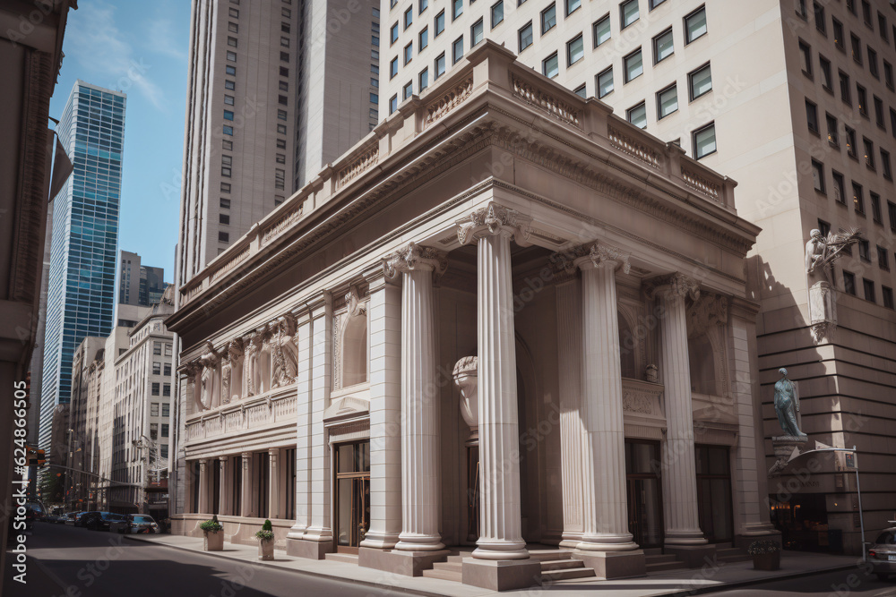 Obraz premium Greek Revival building- ancient style architecture - exterior view - Generative Art