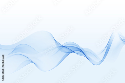 Blue transparent wave flow of abstract wave.