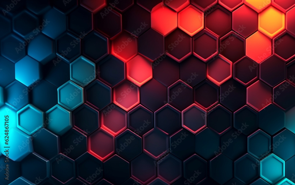 Dark hexagonal background with gradient color Dark hexagonal background with gradient color