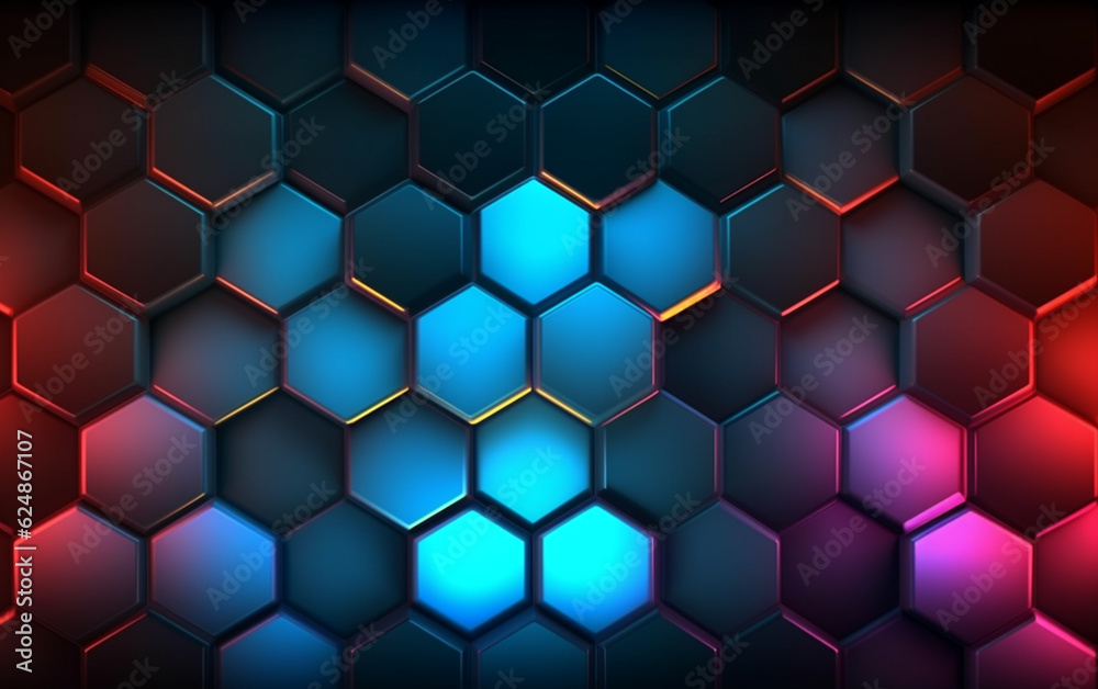 Dark hexagonal background with gradient color Dark hexagonal background with gradient color