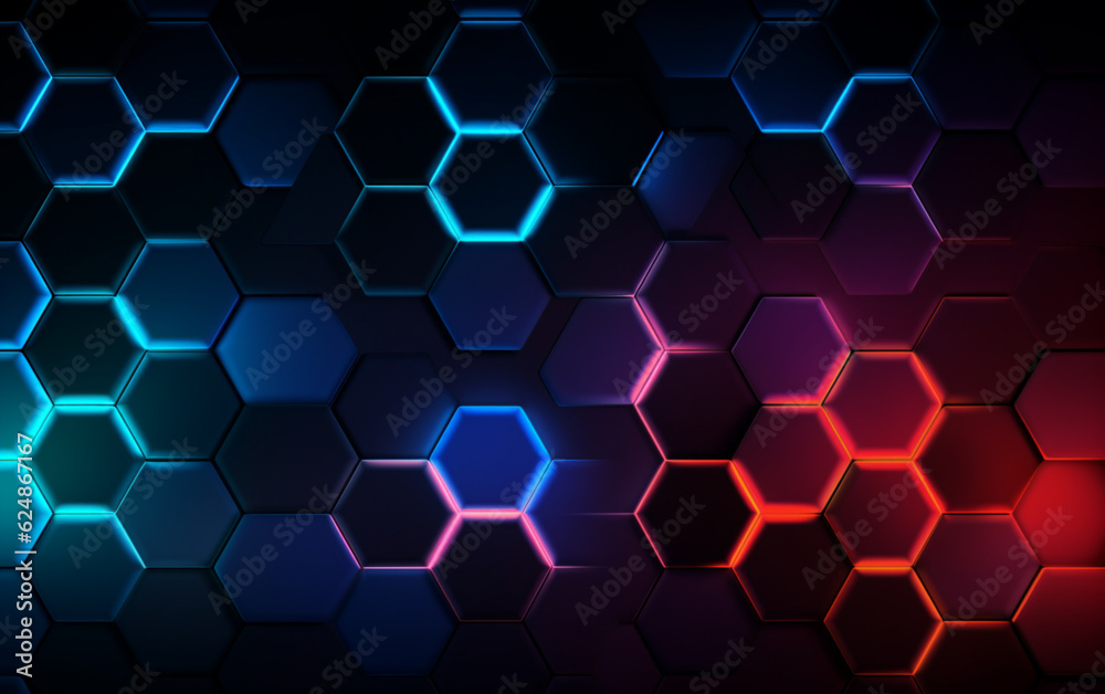 Dark hexagonal background with gradient color Dark hexagonal background with gradient color