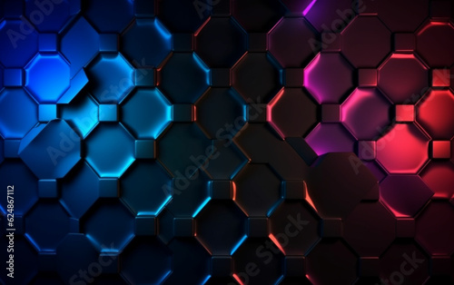 Dark hexagonal background with gradient color