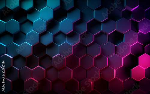 Dark hexagonal background with gradient color