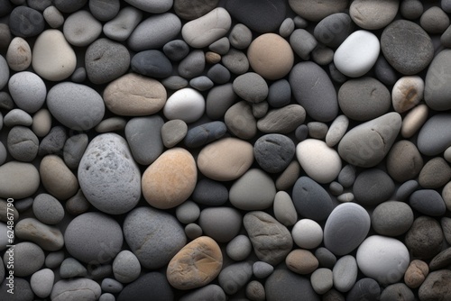 Pebbles on the beach. Generative AI