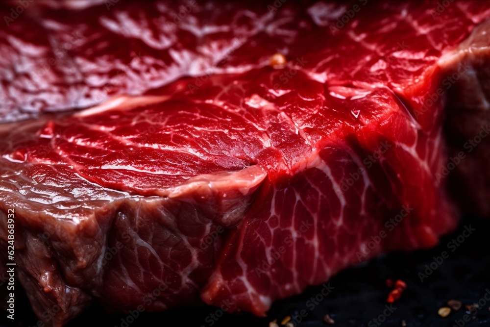 Generative Ai. Raw meat steak
