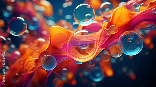 colorful bubbles background, generative ai