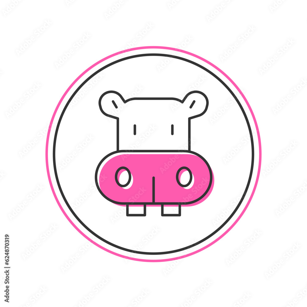 Filled outline Hippo or Hippopotamus icon isolated on white background. Animal symbol. Vector Filled outline Hippo or Hippopotamus icon isolated on white background. Animal symbol. Vector