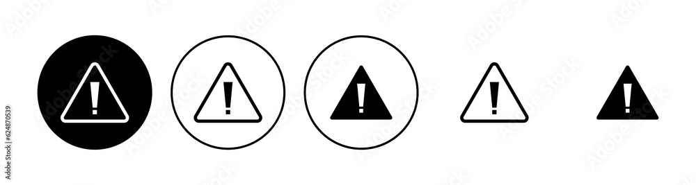 Exclamation danger sign. attention sign icon set. Hazard warning attention sign Exclamation danger sign. attention sign icon set. Hazard warning attention sign