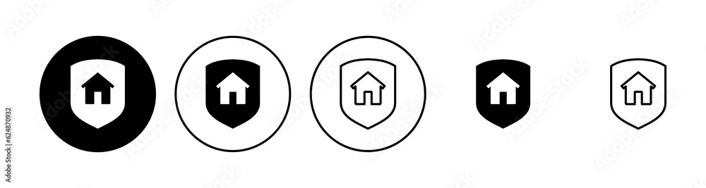 Home insurance icon set. home protection icon Home insurance icon set. home protection icon