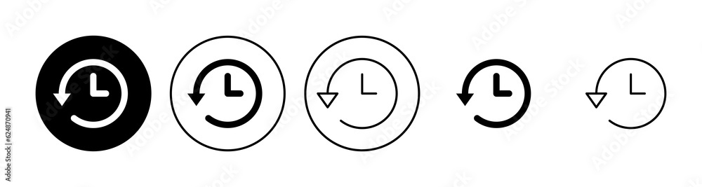 History icon set. recent event history History icon set. recent event history
