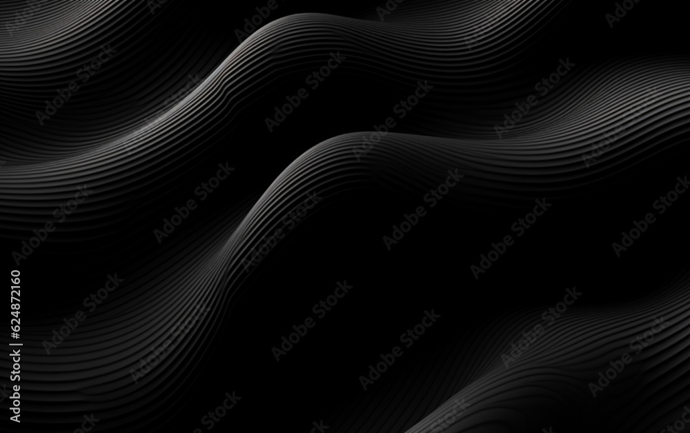 Gradient black background with wavy lines