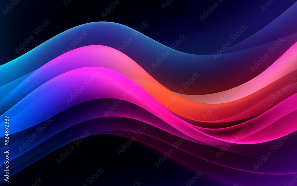 Fototapeta premium Gradient black background with wavy lines