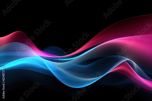 Amazing Abstract Concept. Colorful Shapes on a Total Black Background.