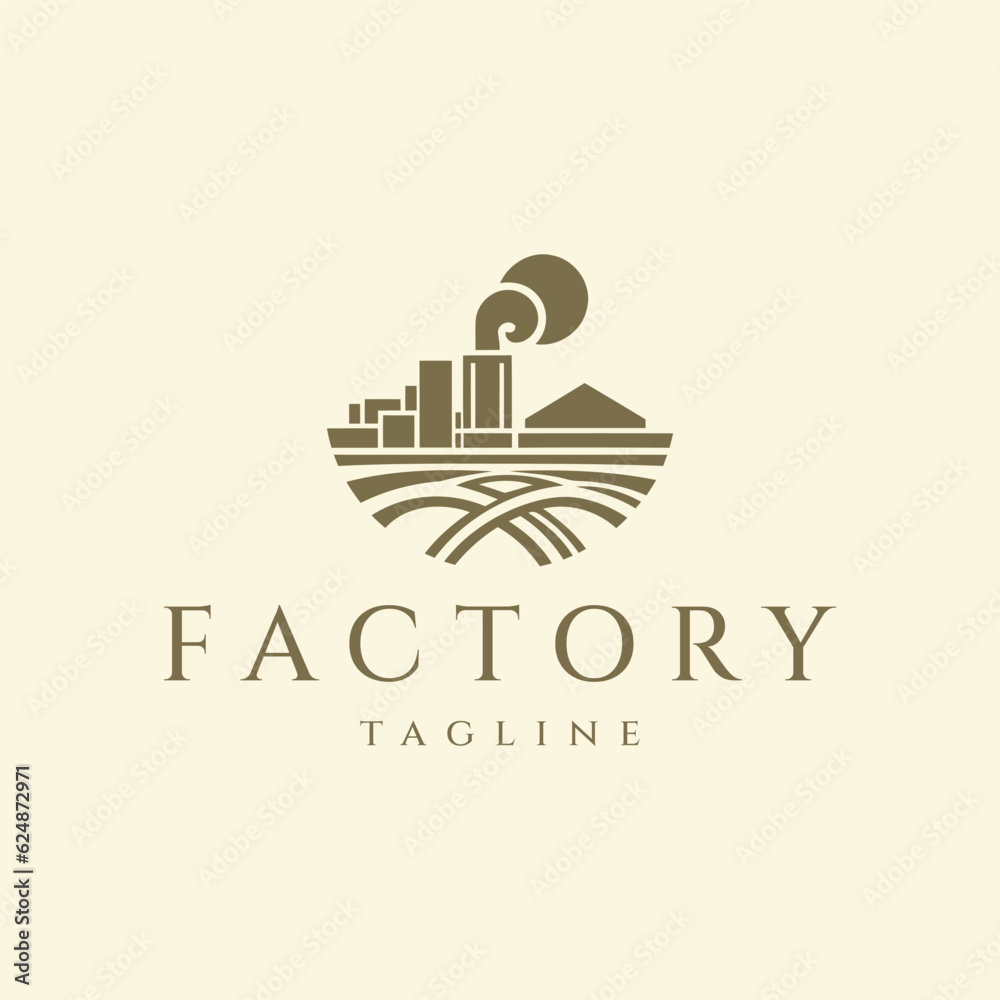 Factory logo design vector illustration