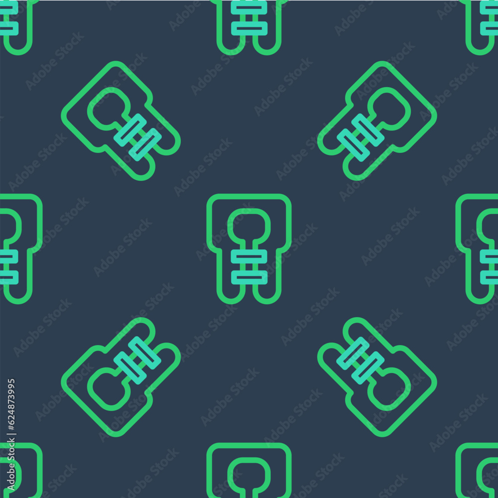Line Life jacket icon isolated seamless pattern on blue background. Life vest icon. Extreme sport. Sport equipment. Vector Line Life jacket icon isolated seamless pattern on blue background. Life vest icon. Extreme sport. Sport equipment. Vector