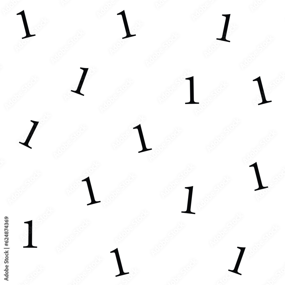 Vector Pattern With Number 1 On White Background Vector Pattern With Number 1 On White Background