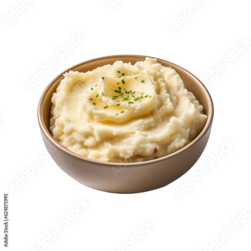 Isolated bowl of mashed potatoes